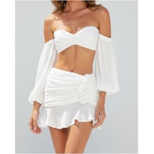 JUST BEE QUEEN Blanca Mini Skirt, White, XS